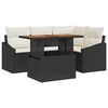 vidaXL Conjunto de sof&aacute;s de jard&iacute;n 5 uds. Negro rat&aacute;n sint&eacute;tico