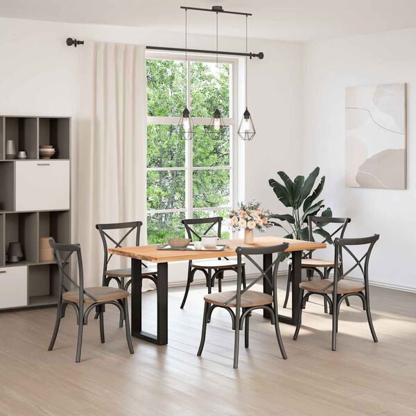 vidaXL Patas para mesa de comedor en forma de U (2 unidades), color negro, 50 x (72-73) cm, acero