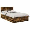 vidaXL Estructura de cama Roble ahumado 120 x 190 cm Madera Ingenieril