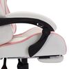 vidaXL Silla gaming con luces LED RGB cuero sintético rosa y blanco