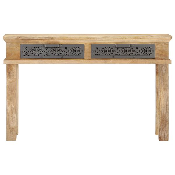 vidaXL Mesa consola con cajones madera maciza de mango 120x35x75 cm