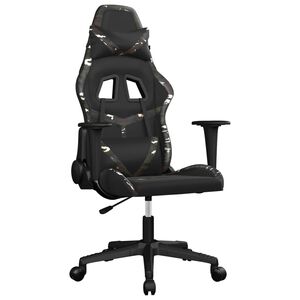 vidaXL Silla gaming cuero sint&eacute;tico negro y camuflaje
