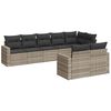 vidaXL Set de sof&aacute;s de jard&iacute;n 8 pzas y cojines rat&aacute;n sint&eacute;tico gris