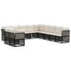 vidaXL Conjunto de sof&aacute;s de jard&iacute;n 11 pcs Negro rat&aacute;n sint&eacute;tico