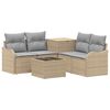 vidaXL Juego de Sof&aacute; 6 uds. Beige y Gris Claro 55 x 55 x 37 cm
