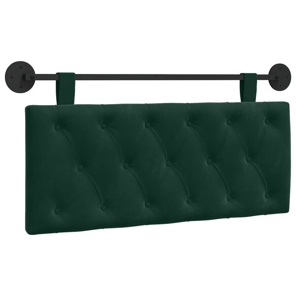 vidaXL Cabecera Colgante Verde oscuro 110 x 55 x 7 cm Terciopelo