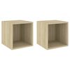 vidaXL Armario de pared 2 uds madera contrachapada roble 37x37x37 cm