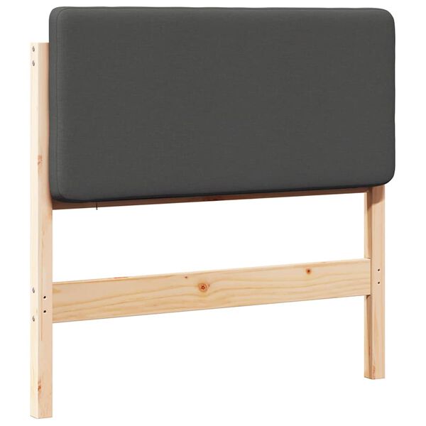 vidaXL Cabecero tapizado con cabecera Marr&oacute;n y gris oscuro 90 cm