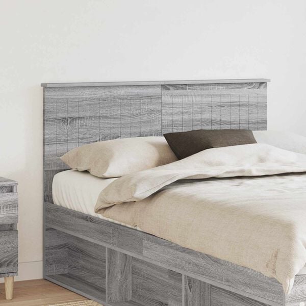 vidaXL Cabecero Gris Sonoma 120 cm Madera contrachapada