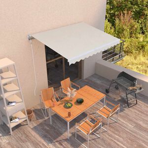 vidaXL Toldo retr&aacute;ctil autom&aacute;tico crema 300x250 cm