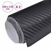 vidaXL L&aacute;minas 3D para coches 2 uds negro 100x150 cm