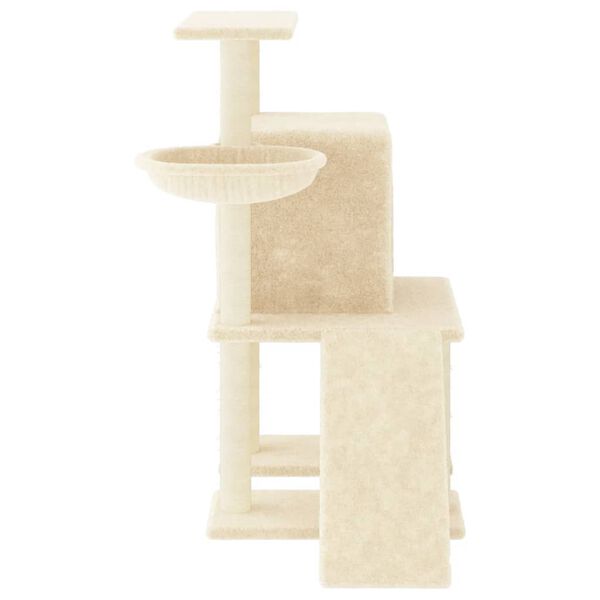 vidaXL Rascador para gatos con postes de sisal color crema 96,5 cm