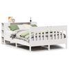 vidaXL Cama con estanter&iacute;a sin colch&oacute;n madera maciza blanca 120x190 cm