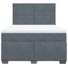 vidaXL Cama box spring con colch&oacute;n terciopelo gris oscuro 140x200 cm