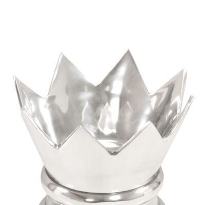vidaXL Figura de la reina de ajedrez aluminio macizo 58 cm plateada