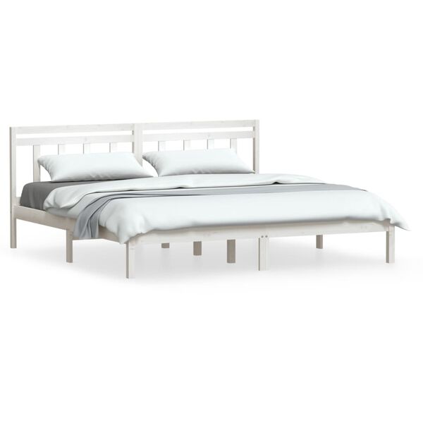 vidaXL Estructura de cama madera maciza de pino blanco 200x200 cm