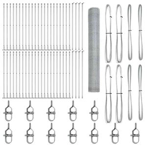 vidaXL Poste de Valla Plateado