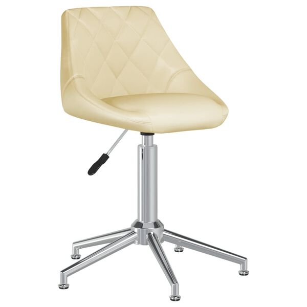 vidaXL Sillas de comedor giratorias 6 uds cuero sint&eacute;tico color crema