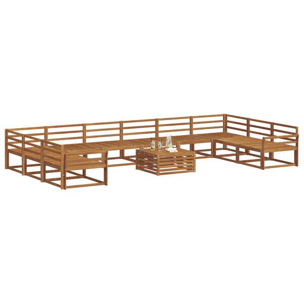 vidaXL Conjunto de sof&aacute;s de exterior 11 pcs Natural