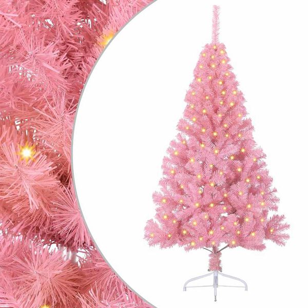 vidaXL &Aacute;rbol de Navidad Artificial Preiluminado Rosa 150 cm PVC