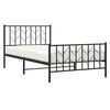 vidaXL Estructura cama sin colchón con estribo metal negro 107x203 cm
