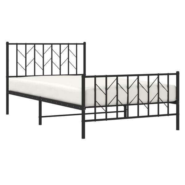 vidaXL Estructura cama sin colchón con estribo metal negro 107x203 cm