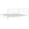 vidaXL Estructura cama sin colch&oacute;n con cabecero metal blanco 200x200cm