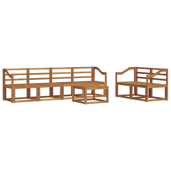 vidaXL Conjunto de sof&aacute;s de exterior 7 pcs Natural