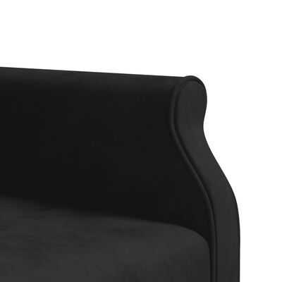 vidaXL Sofá cama en forma de L terciopelo negro 271x140x70 cm