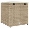 vidaXL Caja de cojines Beige 50 x 50 x 50 cm ratán sintético