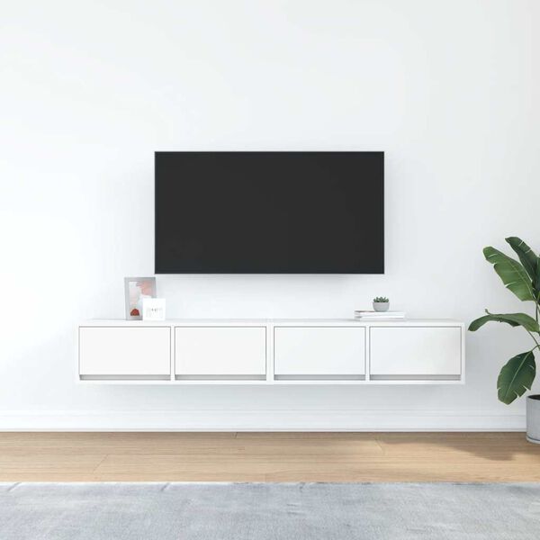vidaXL Muebles de TV 2 uds Blanco 80x31x25,5 cm Madera de ingenier&iacute;a