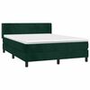 vidaXL Cama box spring con colch&oacute;n terciopelo verde oscuro 140x190 cm