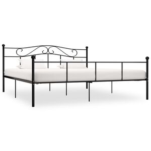 vidaXL Estructura de cama sin colchón metal negro 180x200 cm