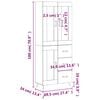 vidaXL Aparador alto madera contrachapada gris hormigón 69,5x34x180 cm