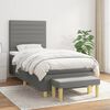 vidaXL Cama box spring con colch&oacute;n tela gris oscuro 90x190 cm
