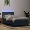 vidaXL Cama box spring con colch&oacute;n y LED terciopelo gris oscuro 80x210 cm