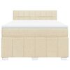 vidaXL Cama box spring con colch&oacute;n tela color crema 140x190 cm
