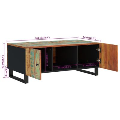 vidaXL Mesa de centro madera reciclada y contrachapada 100x54x40 cm