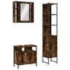 vidaXL Set de muebles ba&ntilde;o 3 pzas madera contrachapada roble ahumado