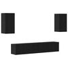 vidaXL Conjunto de mueble de TV 4 uds. Roble Negro
