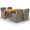 vidaXL Juego de comedor para jard&iacute;n 5 piezas marr&oacute;n