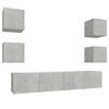 vidaXL Set de muebles de TV 6 pzas madera contrachapada gris hormig&oacute;n