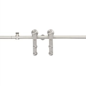 vidaXL Kit de herrajes para puerta corredera 183 cm acero plateado