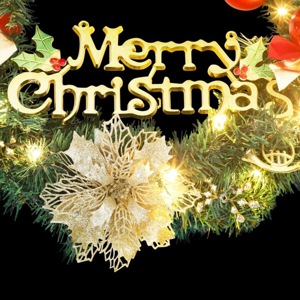 vidaXL Corona de Navidad con 15 luces LED verde 30 cm