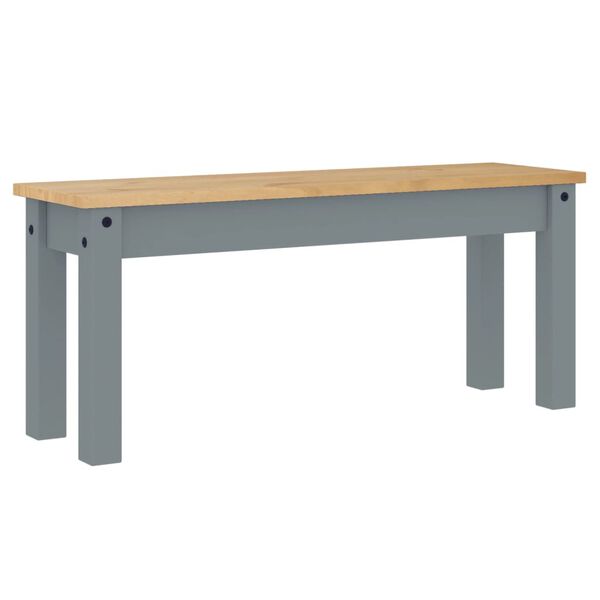 vidaXL Banco de comedor Panama madera maciza de pino gris 105x30x45 cm