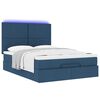 vidaXL Estructura de cama otomana con colch&oacute;n tela azul 140x190cm