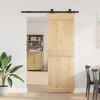 vidaXL Puerta corredera con herrajes madera maciza de pino 70x210 cm