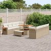 vidaXL Conjunto de sofá de jardín con cojín 11 pcs beige y crema