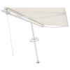 vidaXL Toldo de pie retráctil manual crema 400x300 cm