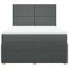 vidaXL Cama box spring con colch&oacute;n tela gris oscuro 140x200 cm